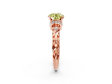 Rose gold Fancy Yellow Round  Solitaire Diamond Ring with Filigree Band and Four-Prong Setting_2