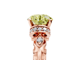 Rose gold Fancy Yellow Round  Solitaire Diamond Ring with Filigree Band and Four-Prong Setting_5