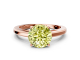 Rose gold Fancy Yellow Round  Solitaire Diamond Ring with Four-Prong Setting and Classic Band_3
