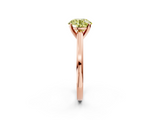 Rose gold Fancy Yellow Round  Solitaire Diamond Ring with Four-Prong Setting and Classic Band_5