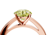 Rose gold Fancy Yellow Round  Solitaire Diamond Ring with Four-Prong Setting and Classic Band_7