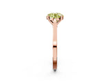 Rose gold Fancy Yellow Round  Solitaire Diamond Ring with Four-Prong Setting and Tapered Band 3
