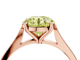 Rose gold Fancy Yellow Round  Solitaire Diamond Ring with Four-Prong Setting and Tapered Band 5