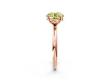Rose gold Fancy Yellow Round  Solitaire Diamond Ring with Four-Prong Setting on a Plain Band_22