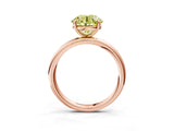 Rose gold Fancy Yellow Round  Solitaire Diamond Ring with Four-Prong Setting on a Plain Band_23