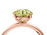 Rose gold Fancy Yellow Round  Solitaire Diamond Ring with Four-Prong Setting on a Plain Band_24