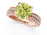 Rose gold Fancy Yellow Round  Solitaire Diamond Ring with Milgrain Pavé Band and Four-Prong Setting_38