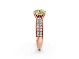 Rose gold Fancy Yellow Round  Solitaire Diamond Ring with Milgrain Pavé Band and Four-Prong Setting_39