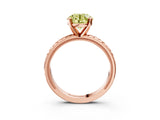 Rose gold Fancy Yellow Round  Solitaire Diamond Ring with Milgrain and Black Enamel X Pattern Band_32