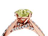 Rose gold Fancy Yellow Round  Solitaire Diamond Ring with Pavé Band and Four-Prong Setting_4