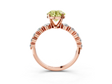 Rose gold Fancy Yellow Round  Solitaire Diamond Ring with Pave Band and Four-Prong Setting_3