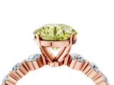 Rose gold Fancy Yellow Round  Solitaire Diamond Ring with Pave Band and Four-Prong Setting_4