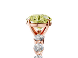 Rose gold Fancy Yellow Round  Solitaire Diamond Ring with Pave Band and Four-Prong Setting_5