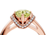 Rose gold Fancy Yellow Round  Solitaire Diamond Ring with Pave Band and Six-Prong Setting_33