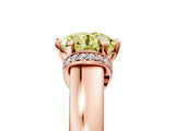 Rose gold Fancy Yellow Round  Solitaire Diamond Ring with Pave Band and Six-Prong Setting_34