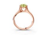 Rose gold Fancy Yellow Round  Solitaire Diamond Ring with Six-Prong Cathedral Setting_35