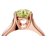 Rose gold Fancy Yellow Round  Solitaire Diamond Ring with Six-Prong Cathedral Setting_36