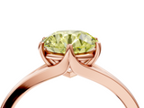 Rose gold Fancy Yellow Round  Solitaire Diamond Ring with Six-Prong Setting and Tapered Band_4