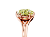 Rose gold Fancy Yellow Round  Solitaire Diamond Ring with Six-Prong Setting and Tapered Band_5