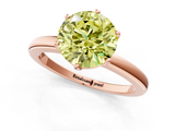 Rose gold Fancy Yellow Round  Solitaire Diamond Ring with Six-Prong Setting on a Classic Band_1
