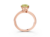 Rose gold Fancy Yellow Round  Solitaire Diamond Ring with Six-Prong Setting on a Classic Band_3