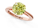 Rose gold Fancy Yellow Round  Solitaire Diamond Ring with Split Shank and Four-Prong Setting_1
