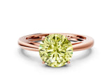 Rose gold Fancy Yellow Round  Solitaire Diamond Ring with Split Shank and Four-Prong Setting_12