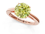 Rose gold Fancy Yellow Round  Solitaire Diamond Ring with Split Shank and Four-Prong Setting_13