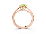 Rose gold Fancy Yellow Round  Solitaire Diamond Ring with Split Shank and Four-Prong Setting_15