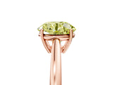 Rose gold Fancy Yellow Round  Solitaire Diamond Ring with Split Shank and Four-Prong Setting_17