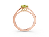 Rose gold Fancy Yellow Round  Solitaire Diamond Ring with Split Shank and Four-Prong Setting_3