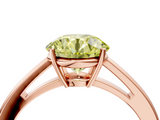 Rose gold Fancy Yellow Round  Solitaire Diamond Ring with Split Shank and Four-Prong Setting_4