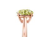 Rose gold Fancy Yellow Round  Solitaire Diamond Ring with Split Shank and Four-Prong Setting_5