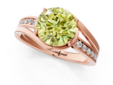 Rose gold Fancy Yellow Round  Solitaire Diamond Ring with Split Shank and Prong Setting_18