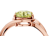 Rose gold Fancy Yellow Round  Solitaire Diamond Ring with Split Shank and Prong Setting_21