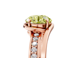 Rose gold Fancy Yellow Round  Solitaire Diamond Ring with Split Shank and Prong Setting_22