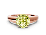 Rose gold Fancy Yellow Round  Solitaire Diamond Ring with Tapered Band and Four-Prong Setting_29