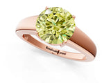 Rose gold Fancy Yellow Round  Solitaire Diamond Ring with Tapered Band and Four-Prong Setting_30