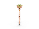 Rose gold Fancy Yellow Round  Solitaire Diamond Ring with Thin Band and Four-Prong Setting_2