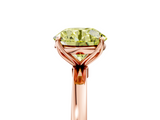 Rose gold Fancy Yellow Round  Solitaire Diamond Ring with Thin Band and Four-Prong Setting_5