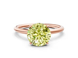 Rose gold Fancy Yellow Round  Solitaire Diamond Ring with a Classic Band and Four-Prong Setting 1