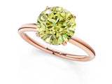 Rose gold Fancy Yellow Round  Solitaire Diamond Ring with a Classic Band and Four-Prong Setting 2