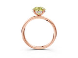 Rose gold Fancy Yellow Round  Solitaire Diamond Ring with a Classic Band and Four-Prong Setting 4