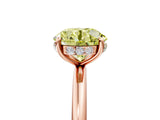 Rose gold Fancy Yellow Round  Solitaire Diamond Ring with a Classic Band and Four-Prong Setting