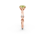 Rose gold Fancy Yellow Round  Solitaire Diamond Twisted Band with Four-Prong Setting_2