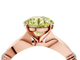 Rose gold Fancy Yellow Round  Solitaire Diamond Twisted Band with Four-Prong Setting_4