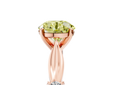 Rose gold Fancy Yellow Round  Solitaire Diamond Twisted Band with Four-Prong Setting_5