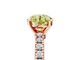 Rose gold Fancy Yellow Round  Solitaire Diamond with Pavé Band and Four-Prong Setting_5