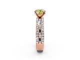 Rose gold Fancy Yellow Round  Solitaire Diamond with Pave and Channel Set Band_2