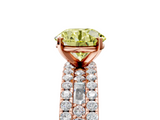 Rose gold Fancy Yellow Round  Solitaire Diamond with Pave and Channel Set Band_5